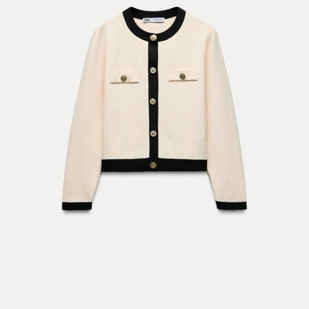 ZARA KNIT CARDIGAN WITH GOLDEN BUTTONS